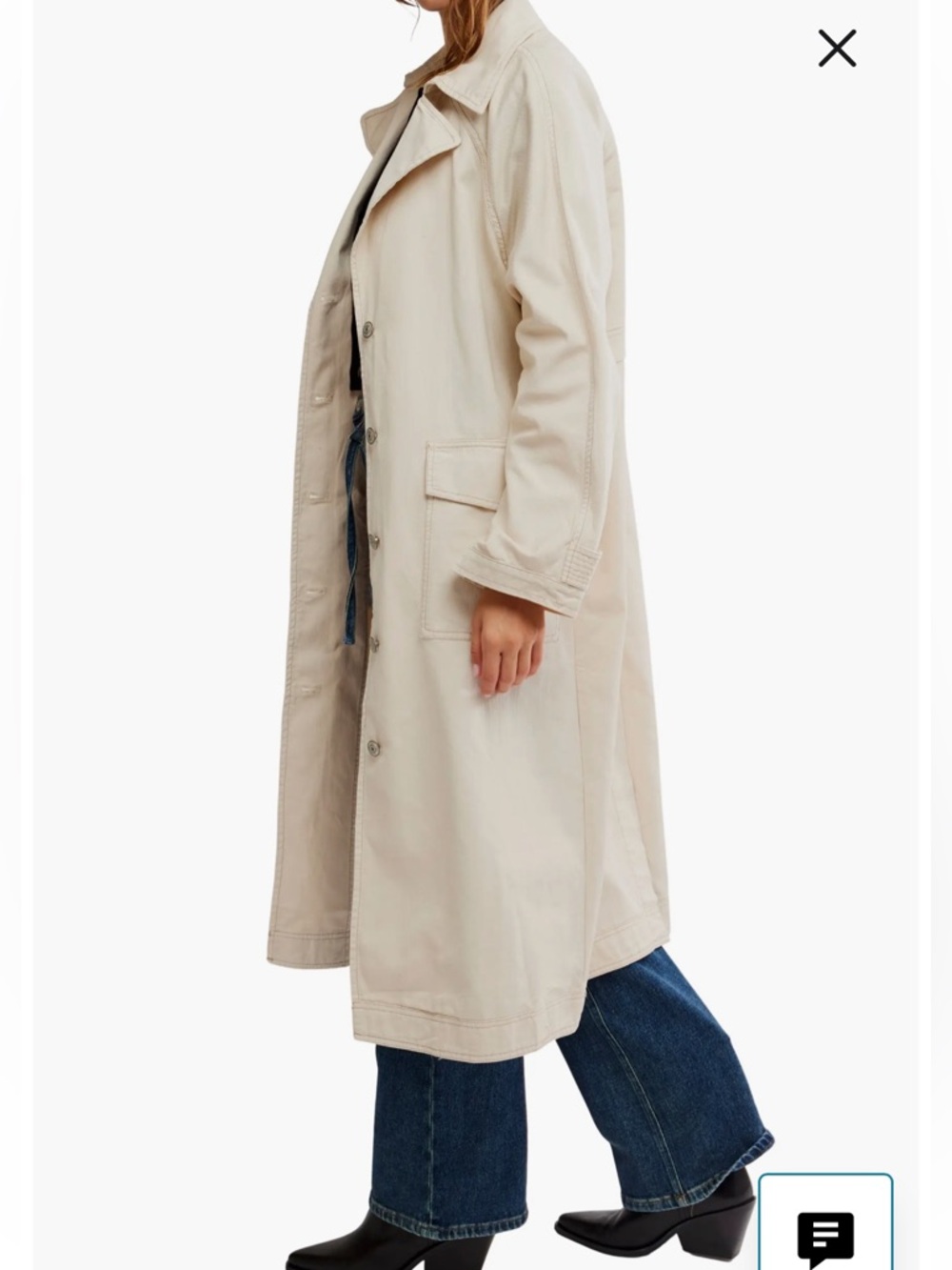 Free people Perry Washed Cotton Trench Coat - Picture 6 of 7